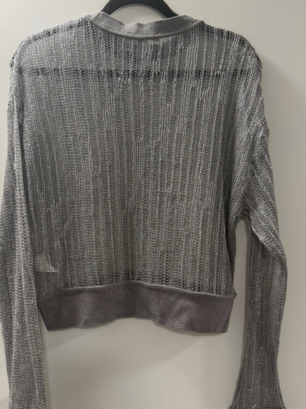 AllSaints Silver-Gray Sheer Knit Top - Picture 10 of 10